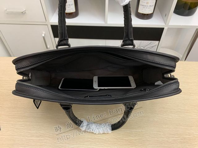 BV男包 16078 寶緹嘉黑色原版打蠟小牛皮公事包 BV男士手提包  nbq1029